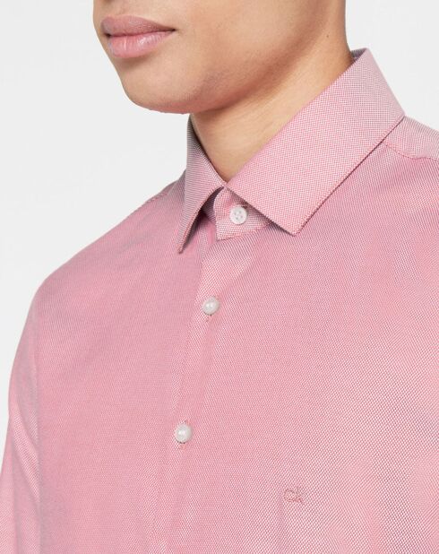 Chemise extraslim Structure rouge clair